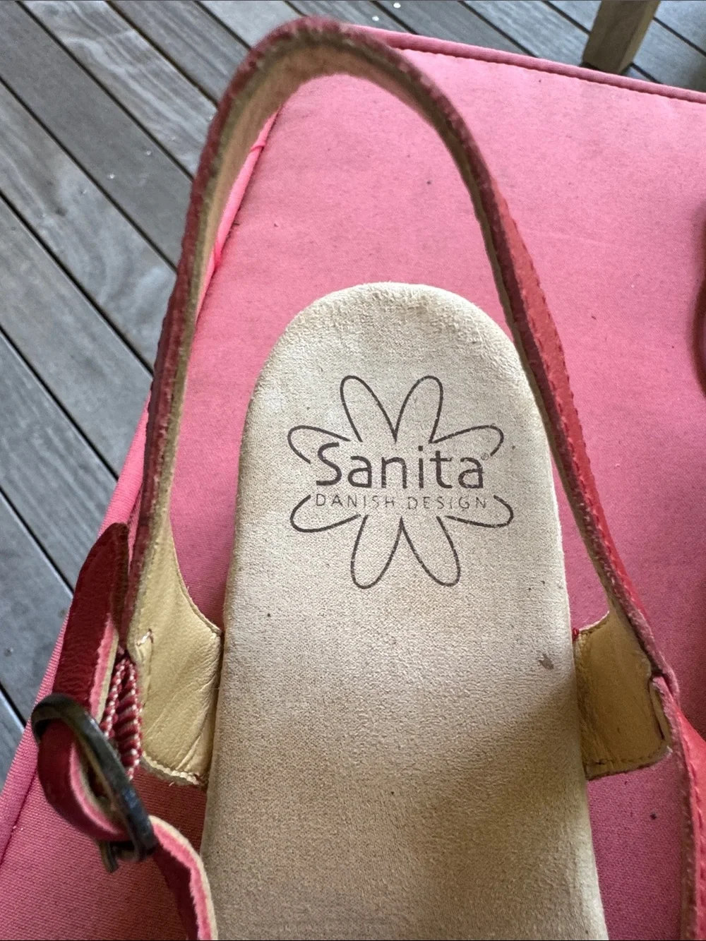 Sanita Red Leafher Sandals size 39